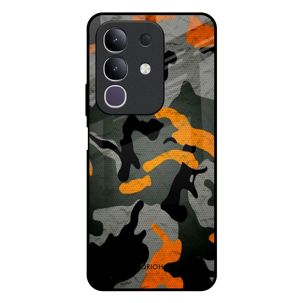 Camouflage Orange Vivo T4x 5G Glass Back Cover Online