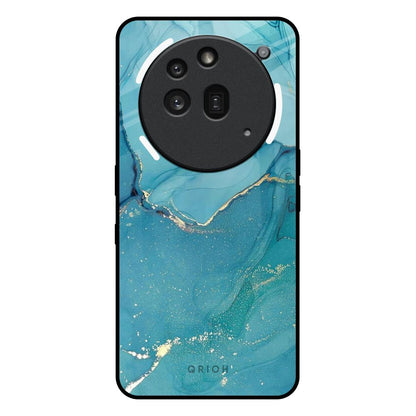 Blue Golden Glitter Nothing Phone 3a Pro Glass Back Cover Online