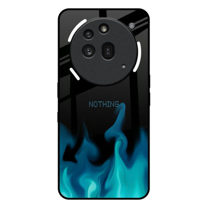 Teal Flames Nothing Phone 3a Pro Glass Back Cover Online