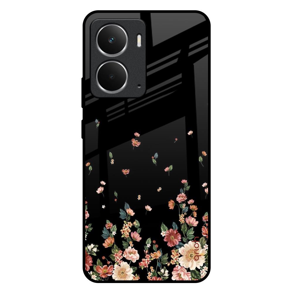Floating Floral Print Glass Case for Realme P3 5G