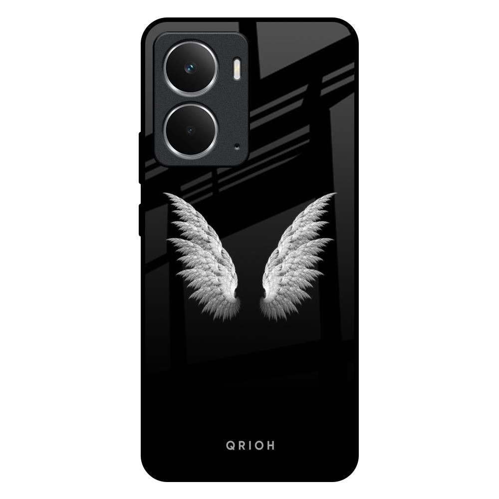 White Angel Wings Glass Case for Realme P3 5G