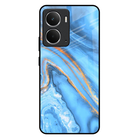 Vibrant Blue Marble Realme P3 5G Glass Back Cover Online