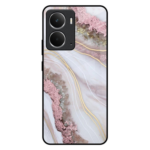 Pink & Gold Gllitter Marble Realme P3 5G Glass Back Cover Online