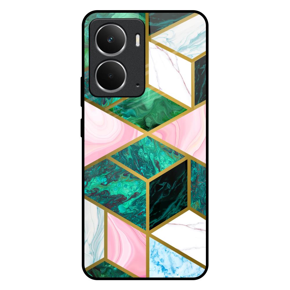 Seamless Green Marble Glass Case for Realme P3 5G