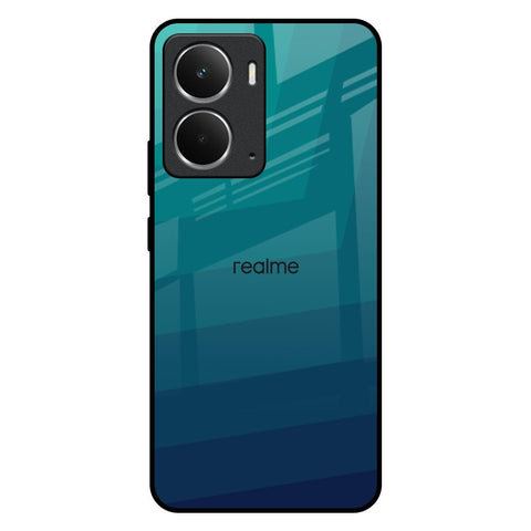 Green Triangle Pattern Realme P3 5G Glass Back Cover Online