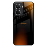 Orange Black Fusion Realme P3 5G Glass Back Cover Online