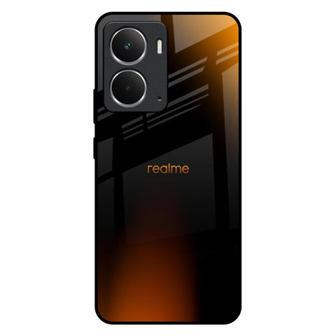Orange Black Fusion Realme P3 5G Glass Back Cover Online