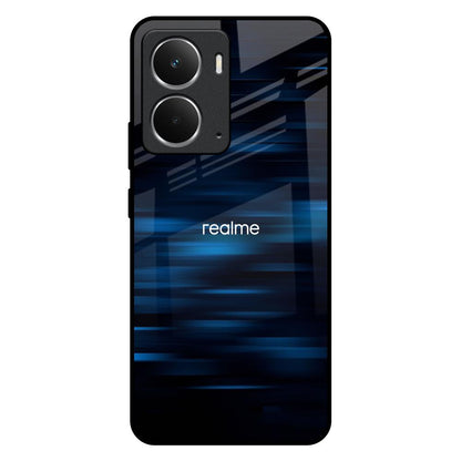 Blue Rough Abstract Realme P3 5G Glass Back Cover Online