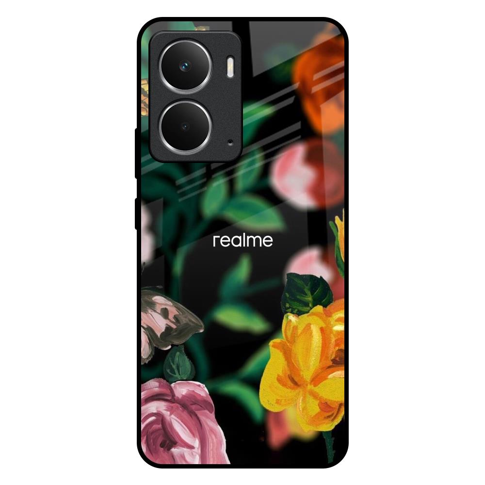 Flowers & Butterfly Realme P3 5G Glass Back Cover Online