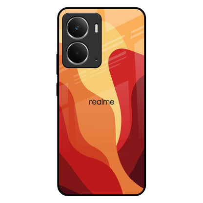 Magma Color Pattern Realme P3 5G Glass Back Cover Online