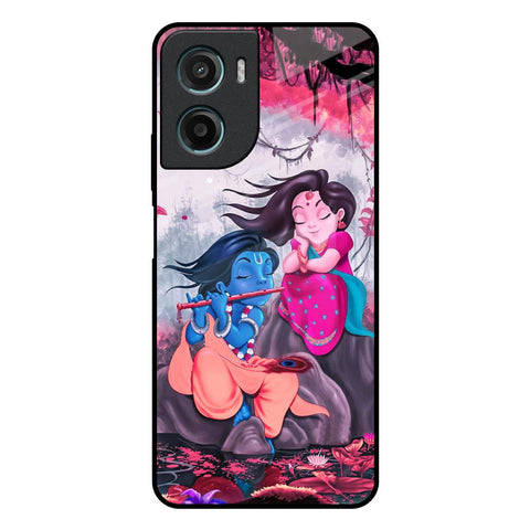 Radha Krishna Art Motorola G05 Glass Back Cover Online
