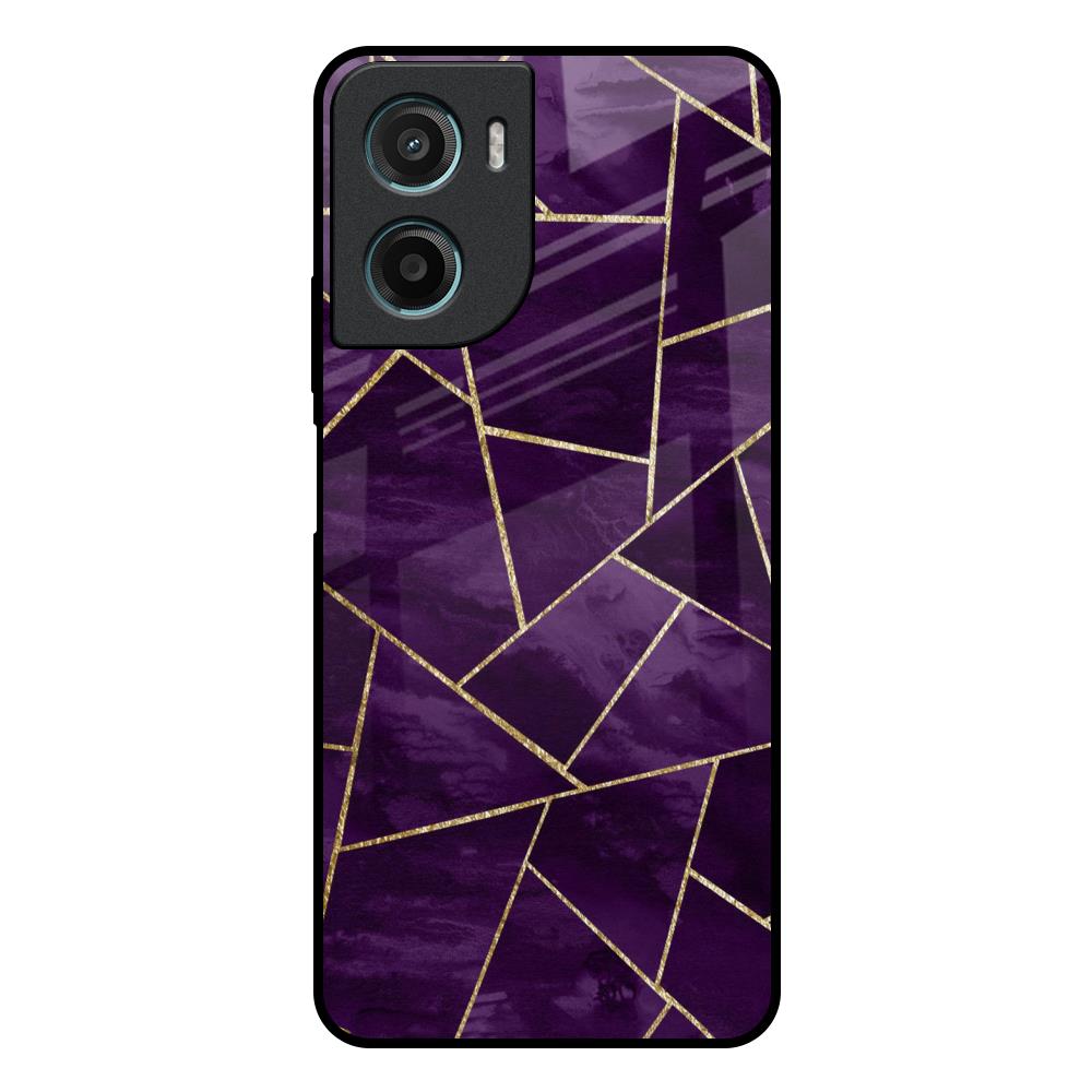 Geometric Purple Motorola G05 Glass Back Cover Online