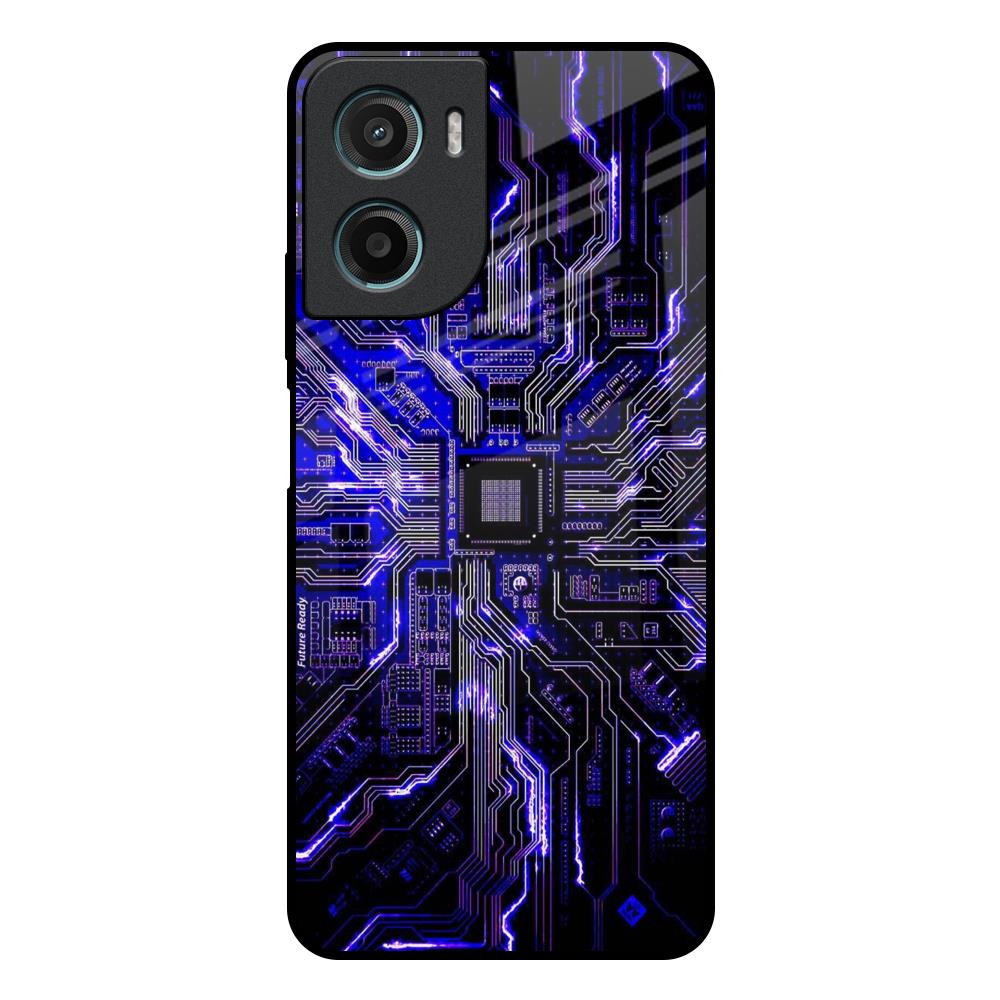 Techno Color Pattern Motorola G05 Glass Back Cover Online