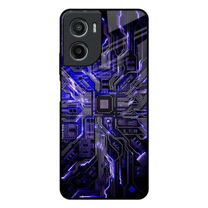 Techno Color Pattern Motorola G05 Glass Back Cover Online