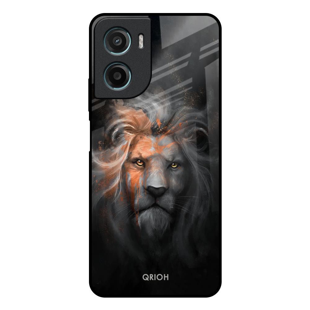 Devil Lion Motorola G05 Glass Back Cover Online