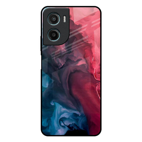 Blue & Red Smoke Motorola G05 Glass Back Cover Online