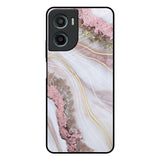 Pink & Gold Gllitter Marble Motorola G05 Glass Back Cover Online