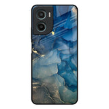 Blue Cool Marble Motorola G05 Glass Back Cover Online