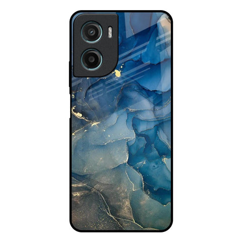 Blue Cool Marble Motorola G05 Glass Back Cover Online