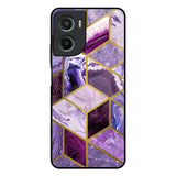 Purple Rhombus Marble Motorola G05 Glass Back Cover Online