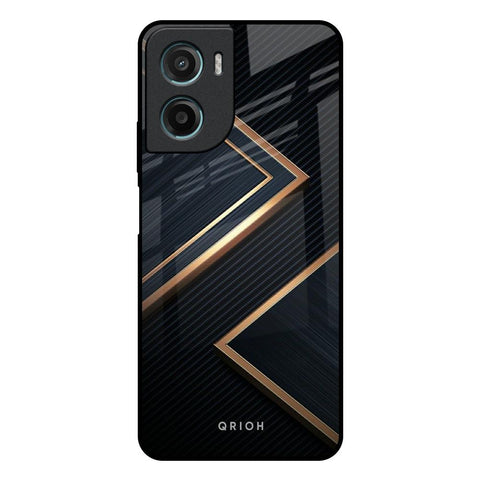 Sleek Golden & Navy Motorola G05 Glass Back Cover Online