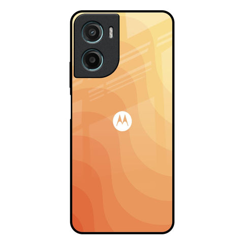 Orange Curve Pattern Motorola G05 Glass Back Cover Online