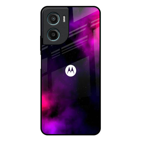 Pink Galaxy Motorola G05 Glass Back Cover Online