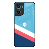 Pink & White Stripes Motorola G05 Glass Back Cover Online
