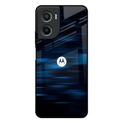 Blue Rough Abstract Motorola G05 Glass Back Cover Online