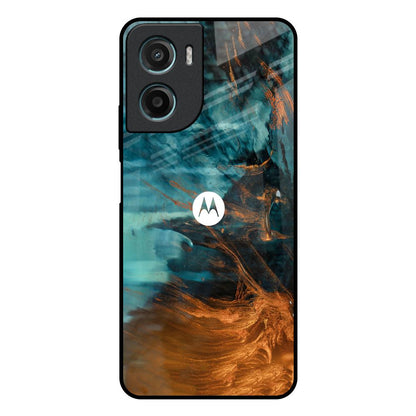 Golden Splash Motorola G05 Glass Back Cover Online