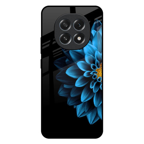 Half Blue Flower Oppo F29 5G Glass Back Cover Online