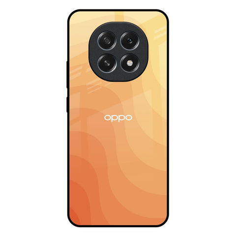 Orange Curve Pattern Oppo F29 5G Glass Back Cover Online