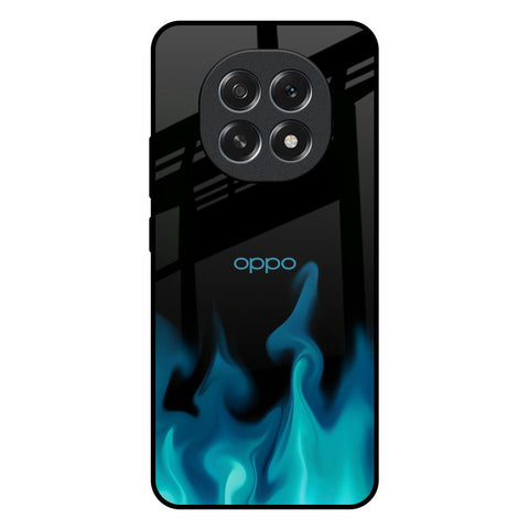 Teal Flames Oppo F29 5G Glass Back Cover Online