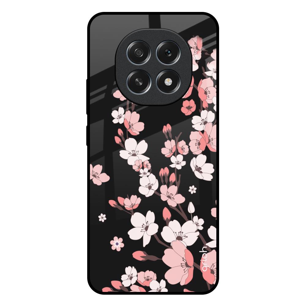 Black Cherry Blossom Oppo F29 Pro 5G Glass Back Cover Online