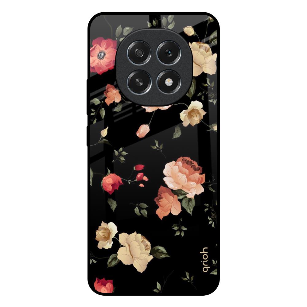 Black Spring Floral Oppo F29 Pro 5G Glass Back Cover Online