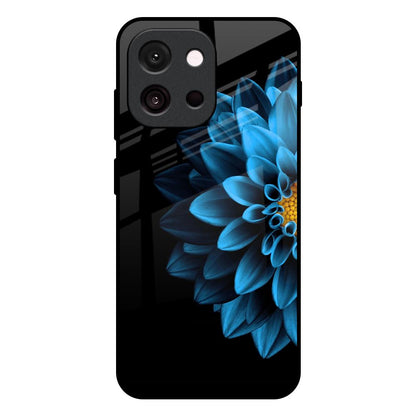Half Blue Flower OnePlus 13T 5G Glass Back Cover Online