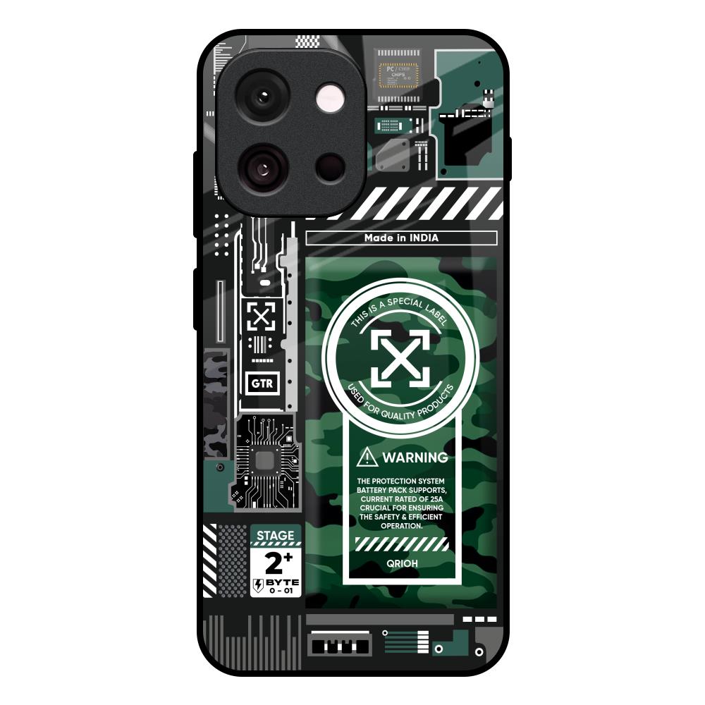 Green Camo Circuit OnePlus 13T 5G Glass Back Cover Online