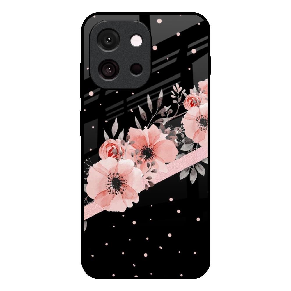 Floral Black Band OnePlus 13T 5G Glass Back Cover Online