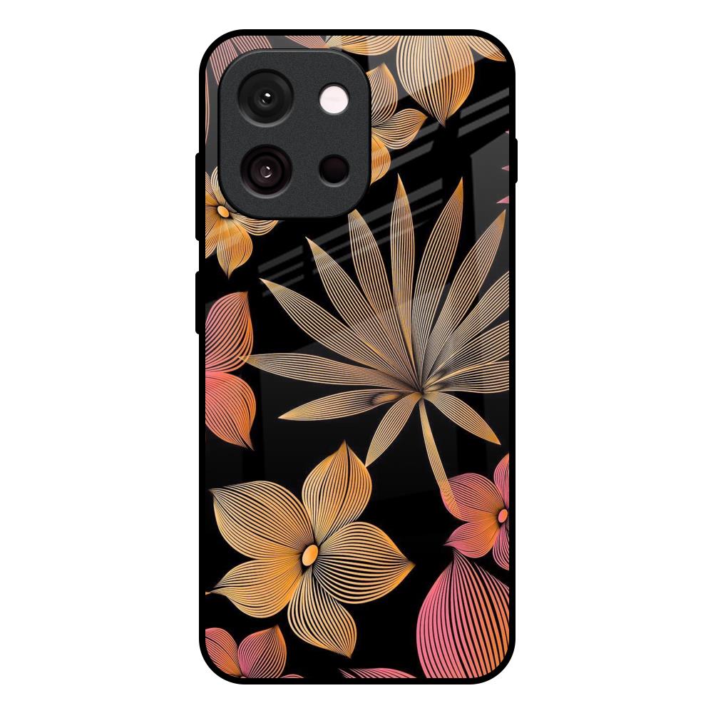 Lines Pattern Flowers OnePlus 13T 5G Glass Back Cover Online