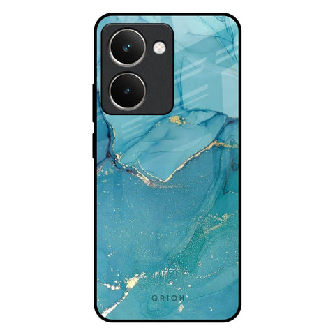 Blue Golden Glitter Realme P3 Ultra 5G Glass Back Cover Online
