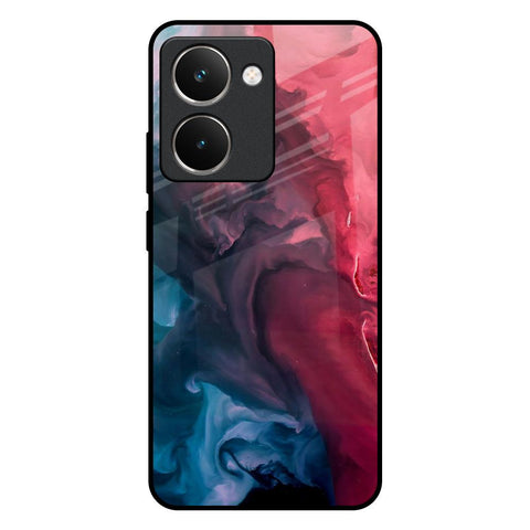 Blue & Red Smoke Realme P3 Ultra 5G Glass Back Cover Online
