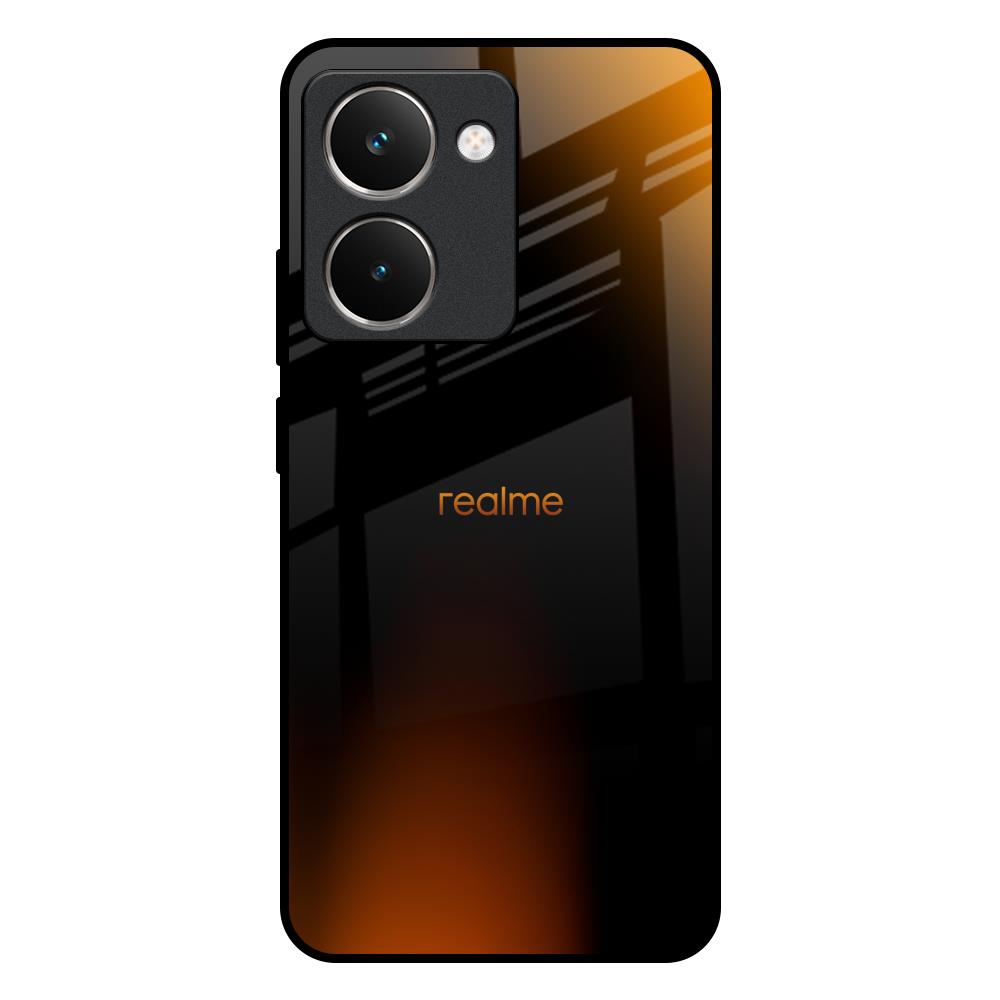 Orange Black Fusion Realme P3 Ultra 5G Glass Back Cover Online