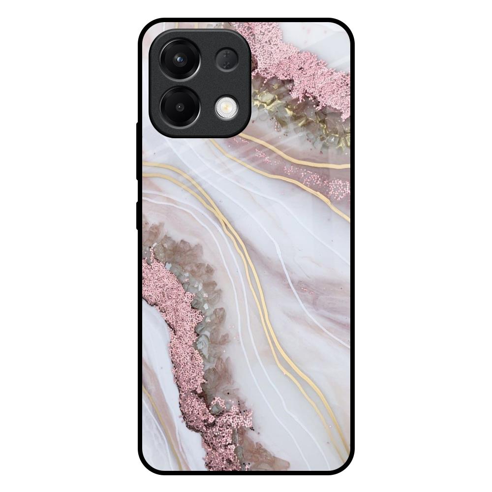 Pink & Gold Gllitter Marble Oppo K13 5G Glass Back Cover Online