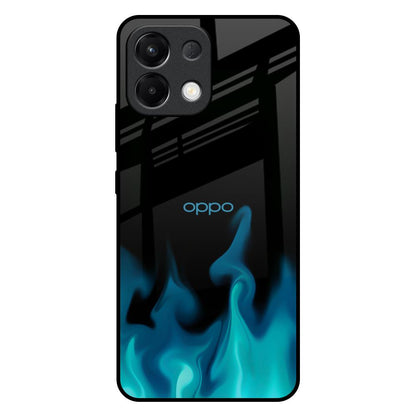 Teal Flames Oppo K13 5G Glass Back Cover Online