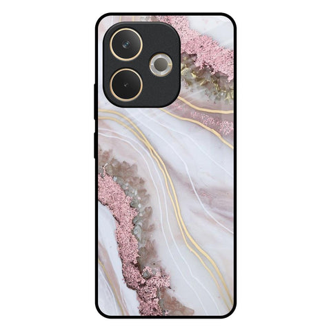 Pink & Gold Gllitter Marble Oppo A5 Pro 5G Glass Back Cover Online