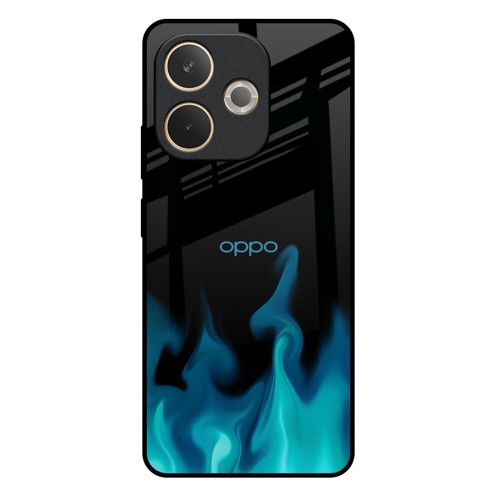 Teal Flames Oppo A5 Pro 5G Glass Back Cover Online