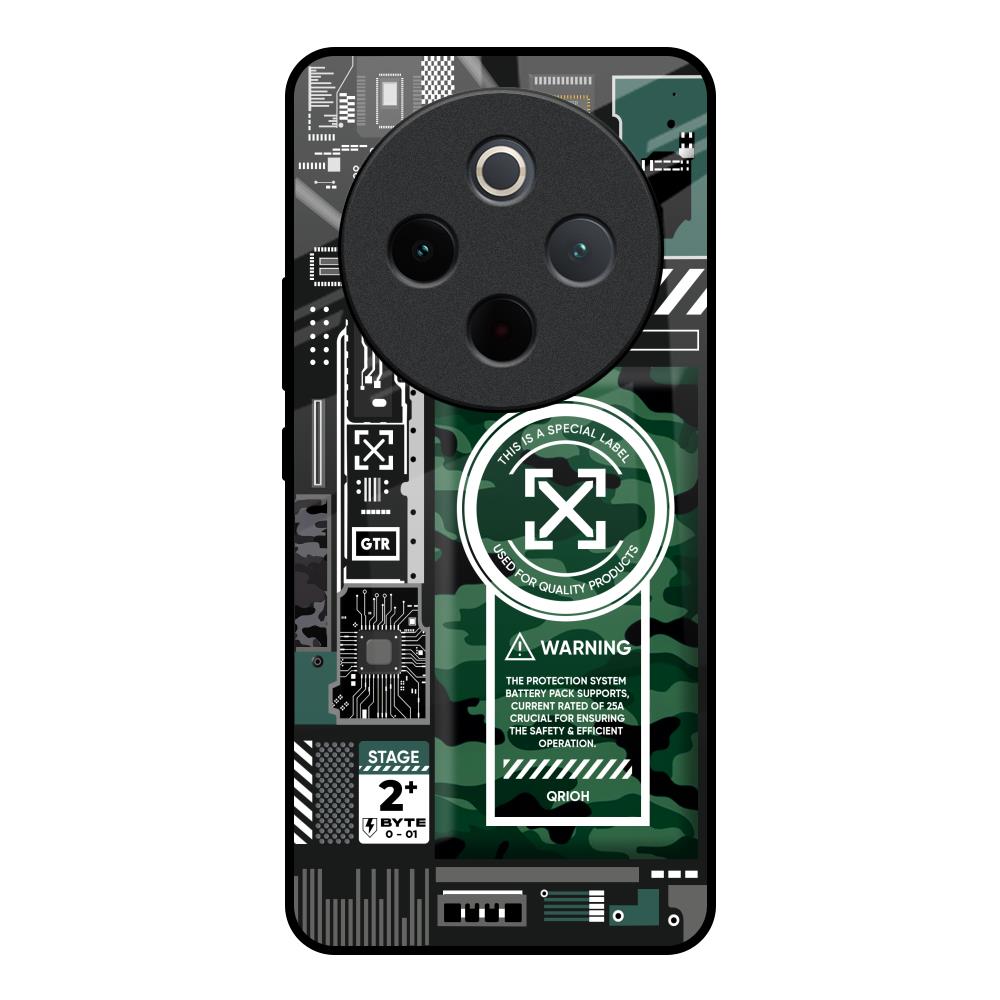 Green Camo Circuit Vivo T4 5G Glass Back Cover Online