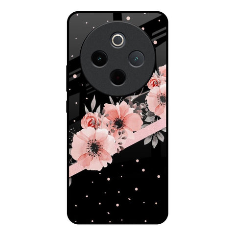 Floral Black Band Vivo T4 5G Glass Back Cover Online