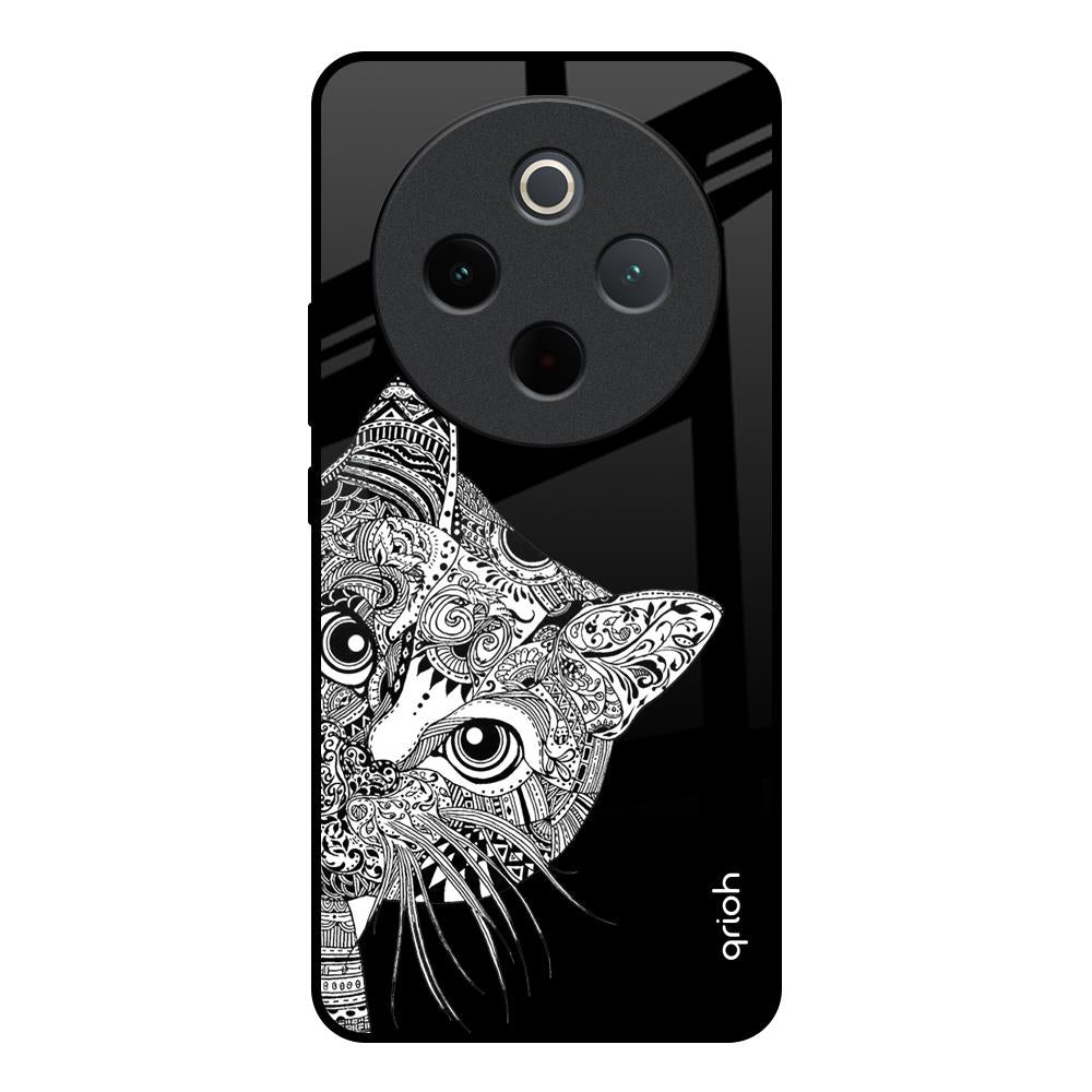 Kitten Mandala Vivo T4 5G Glass Back Cover Online