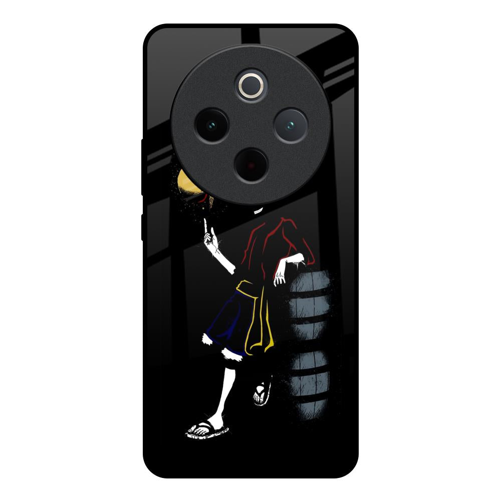 Luffy Line Art Vivo T4 5G Glass Back Cover Online